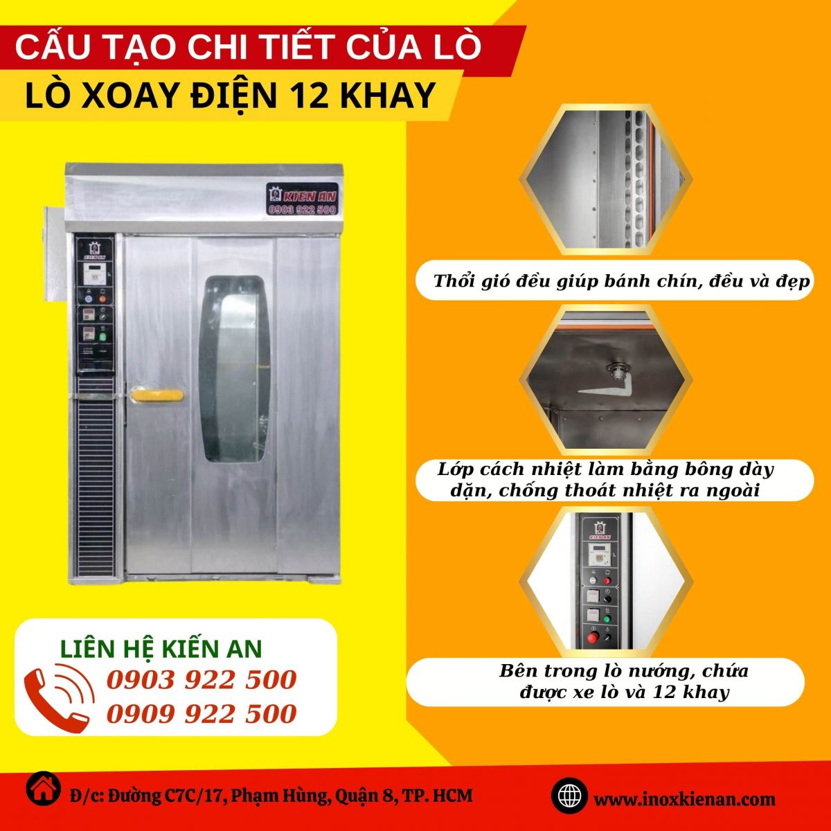 Lò xoay điện 12 khay
